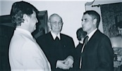 Ministro L.Serra, Mons.Overath, Dr. Bispo 1999. Arquivo A.B.E.